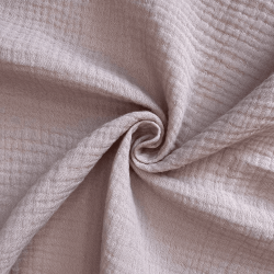 Ткань Муслин Жатый, цвет Пыльно-Розовый (на отрез)  в Вологде