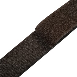 Контактная лента 40мм (38мм) цвет Тёмно-Коричневый (велькро-липучка, на отрез)  в Вологде