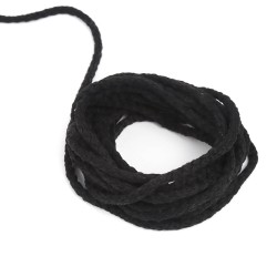 Шнур для одежды тип 2, цвет Чёрный (плетено-вязаный/полиэфир)  в Вологде