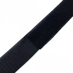 Контактная лента 40мм (38мм) цвет Черный (велькро-липучка, на отрез)  в Вологде